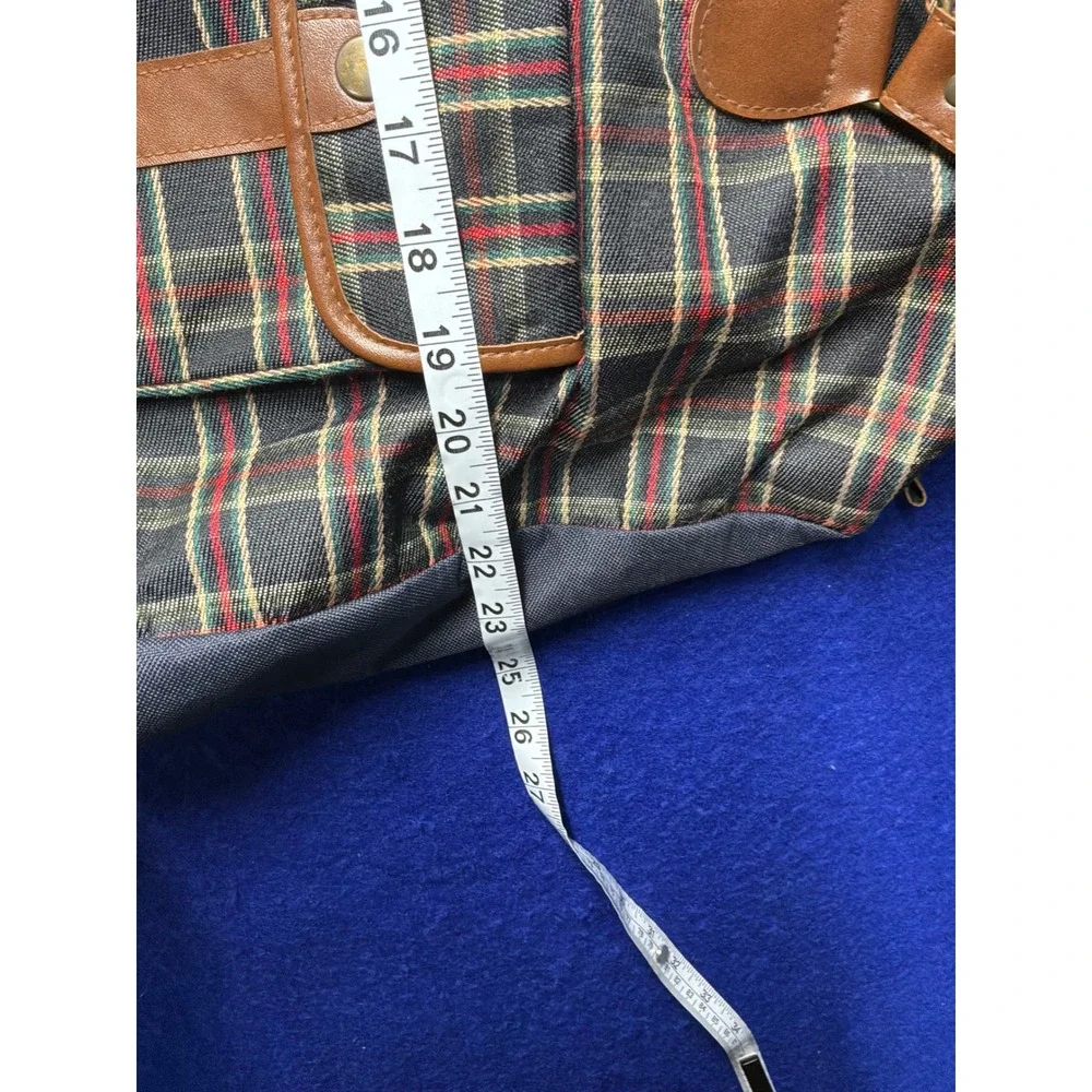 Vintage Unisex Disney Adventure Gear Pooh Duffle Bag Large Blue Plaid